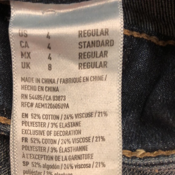 American Eagle - Size 4 - Hi-Rise Jegging - Super Stretch - Distressed Dark Wash - Picture 6 of 6